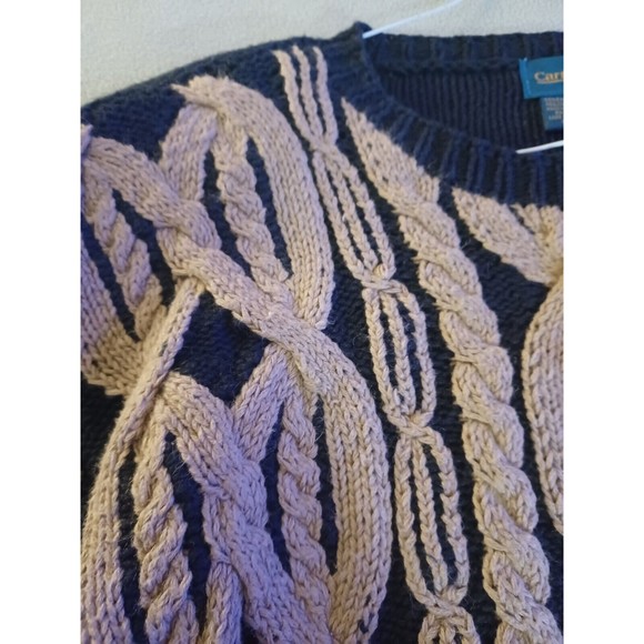 Carroll Reed Women Cotton Blend Cable Knit Pullover Long Sleeve Sweater Sz M - Picture 3 of 9